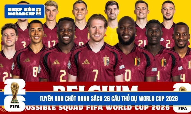 Bỉ tại World Cup 2026: Đội hình chuyển giao đầy tham vọng